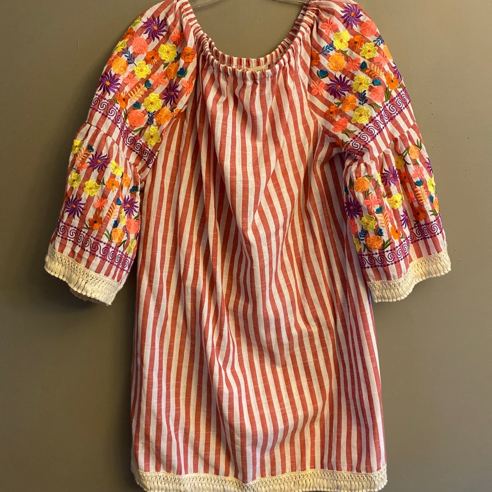EUC Velzera pink striped dress